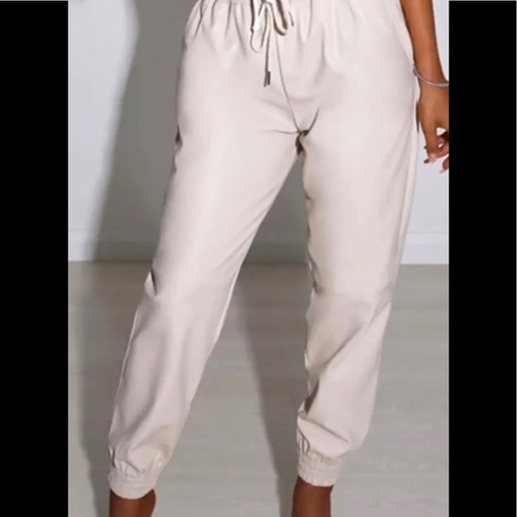 Faux Leather Joggers - Picture 2 of 2
